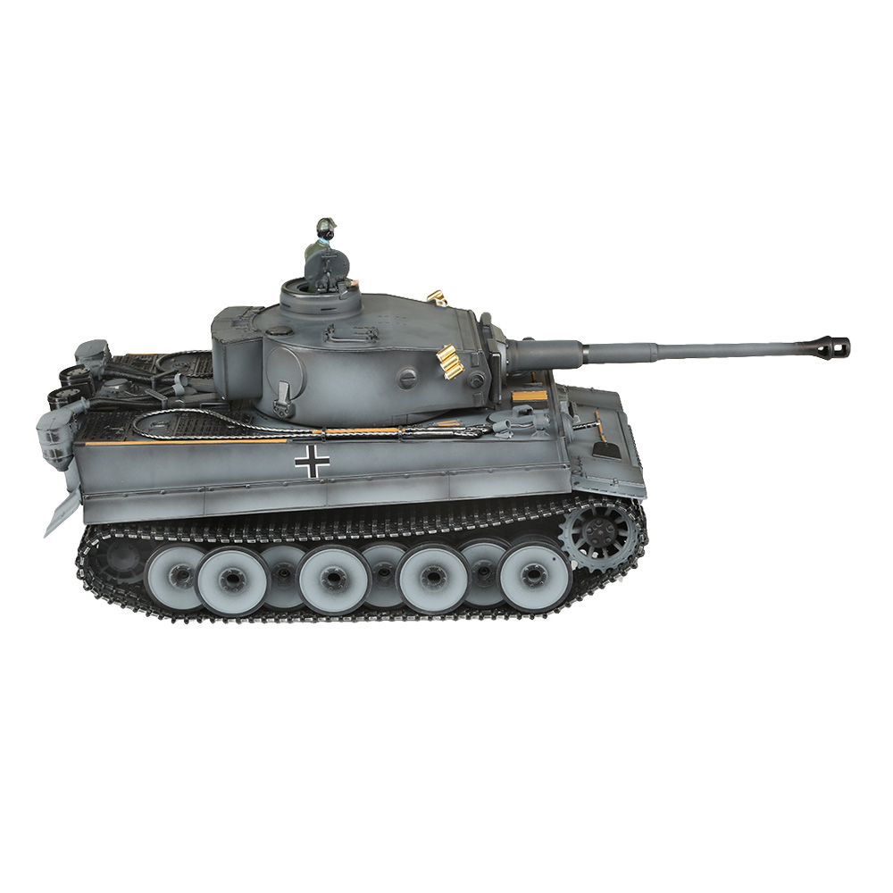 Torro RC Panzer Tiger I Frühe Ausf. grau Profi-Edition 1:16 schussfähig, Rauch & Sound, Metallgetriebe und Metallketten, RTR Bild 3