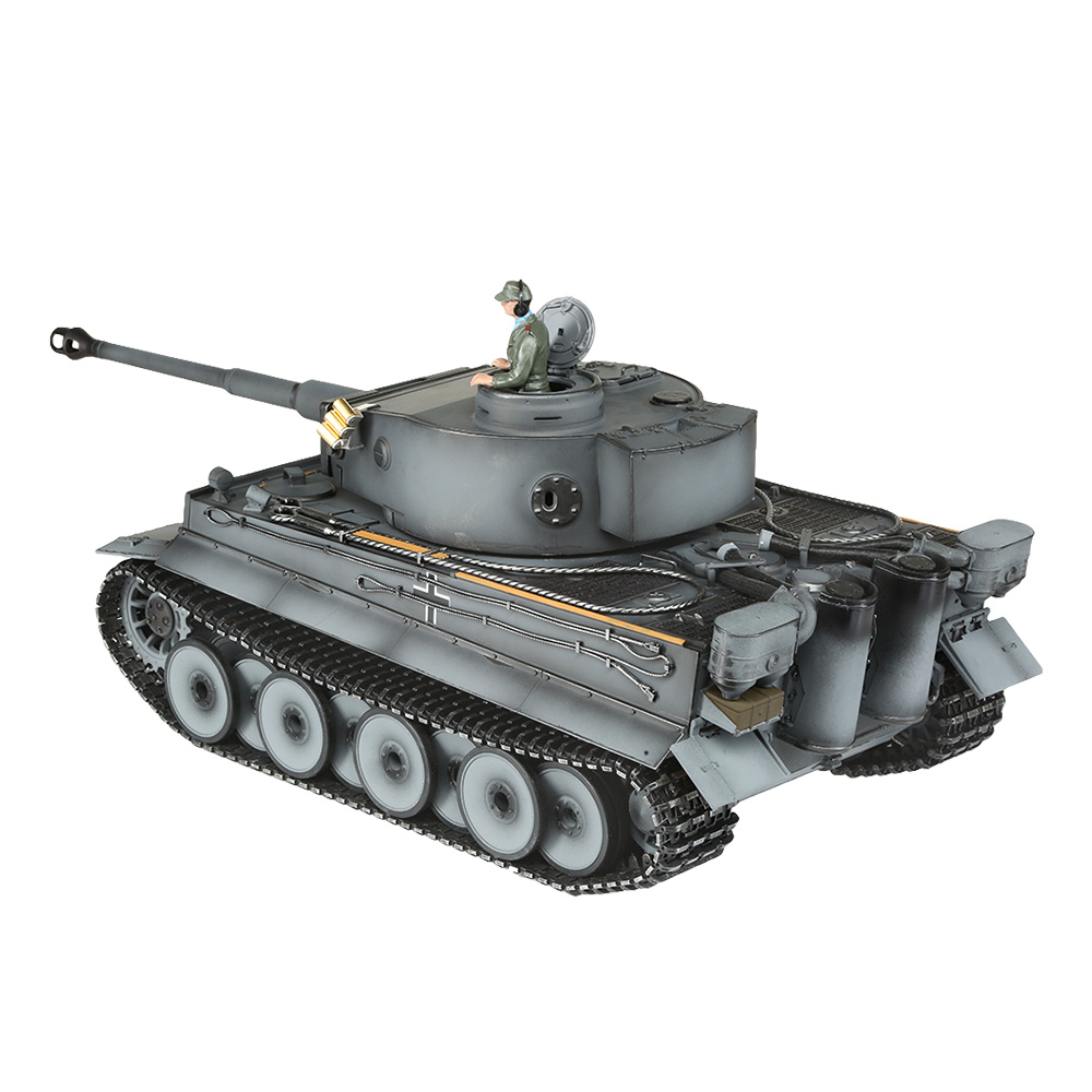 Torro RC Panzer Tiger I Frühe Ausf. grau Profi-Edition 1:16 schussfähig, Rauch & Sound, Metallgetriebe und Metallketten, RTR Bild 6