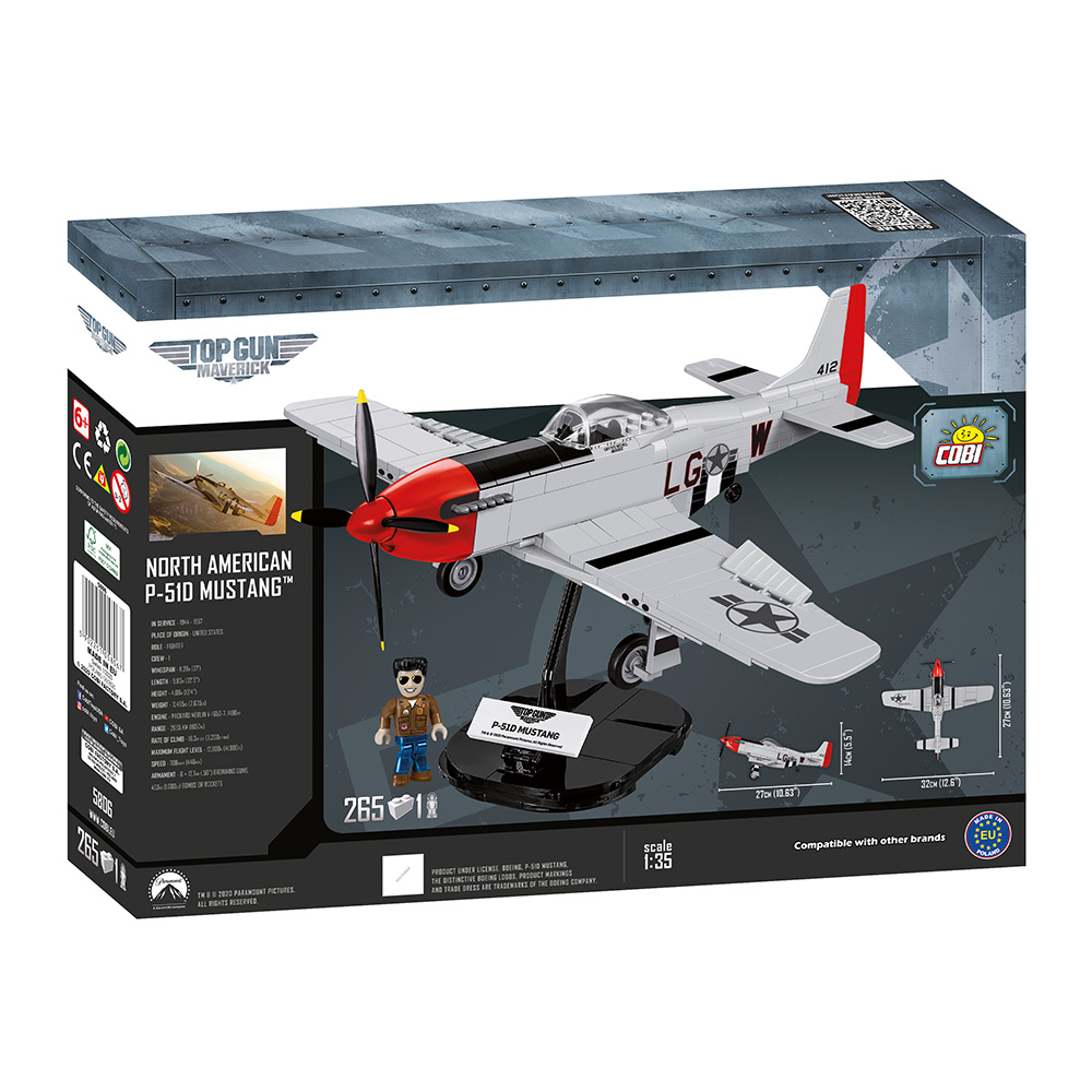Cobi Top Gun Maverick Bausatz Flugzeug P-51D Mustang 265 Teile 5806 Bild 1