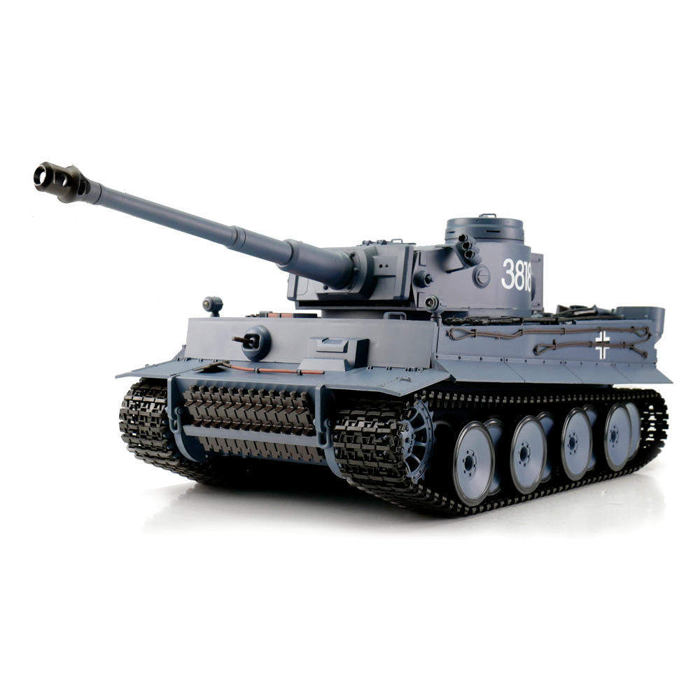 Heng-Long RC Panzer Tiger I, grau 1:16 BB/IR schussfhig, Infrarot-Gefechtssystem, Rauch & Sound, RTR