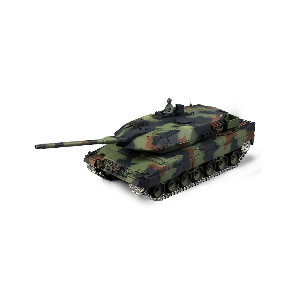 Heng-Long RC Panzer Leopard 2A6, tarn 1:16 schussfhig, Infrarot-Gefechtssystem, Rauch & Sound, Metallgetriebe, Metallketten