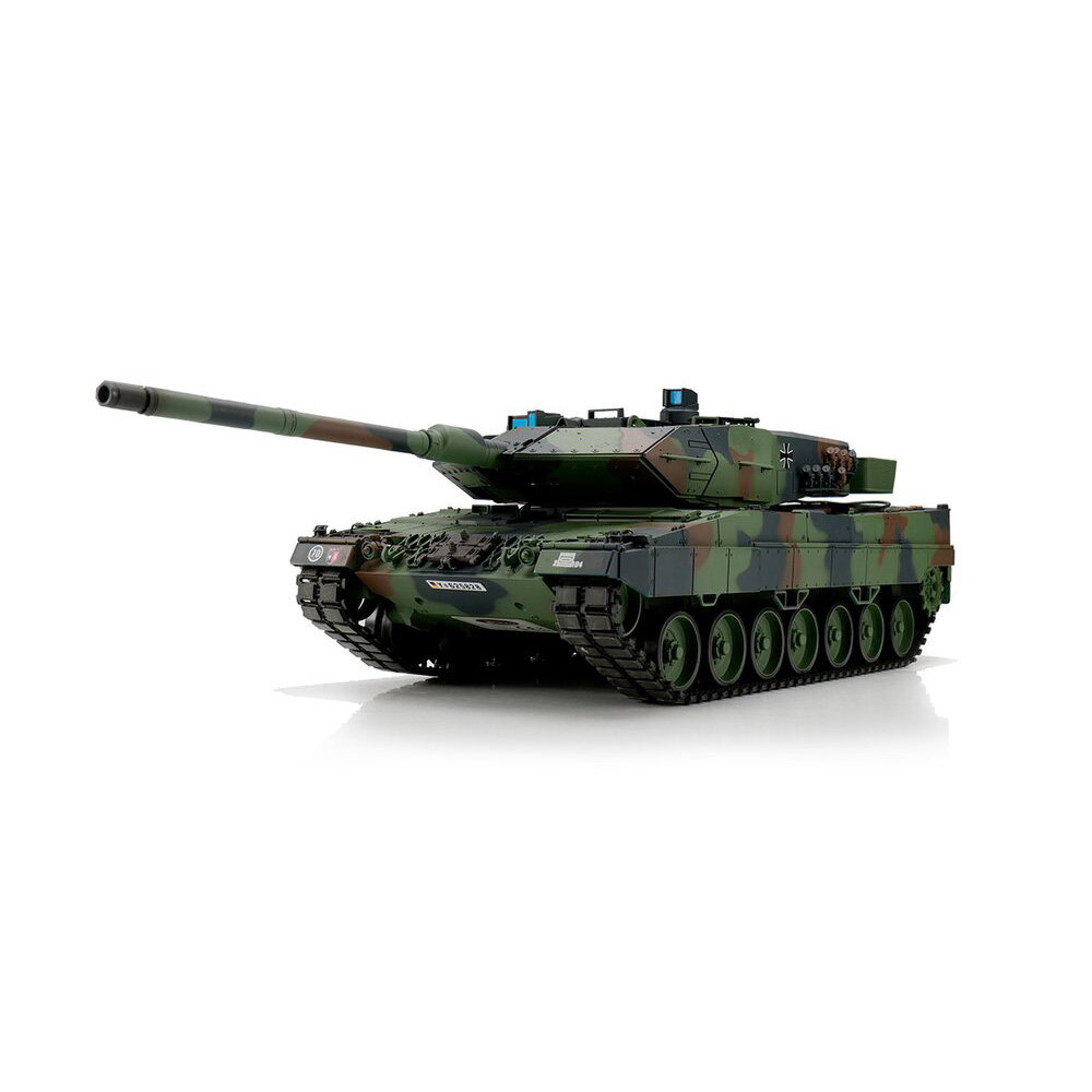 Heng-Long RC Panzer Leopard 2A6, tarn 1:16 schussfähig, Infrarot-Gefechtssystem, Rauch & Sound, Metallgetriebe, Metallketten Bild 1