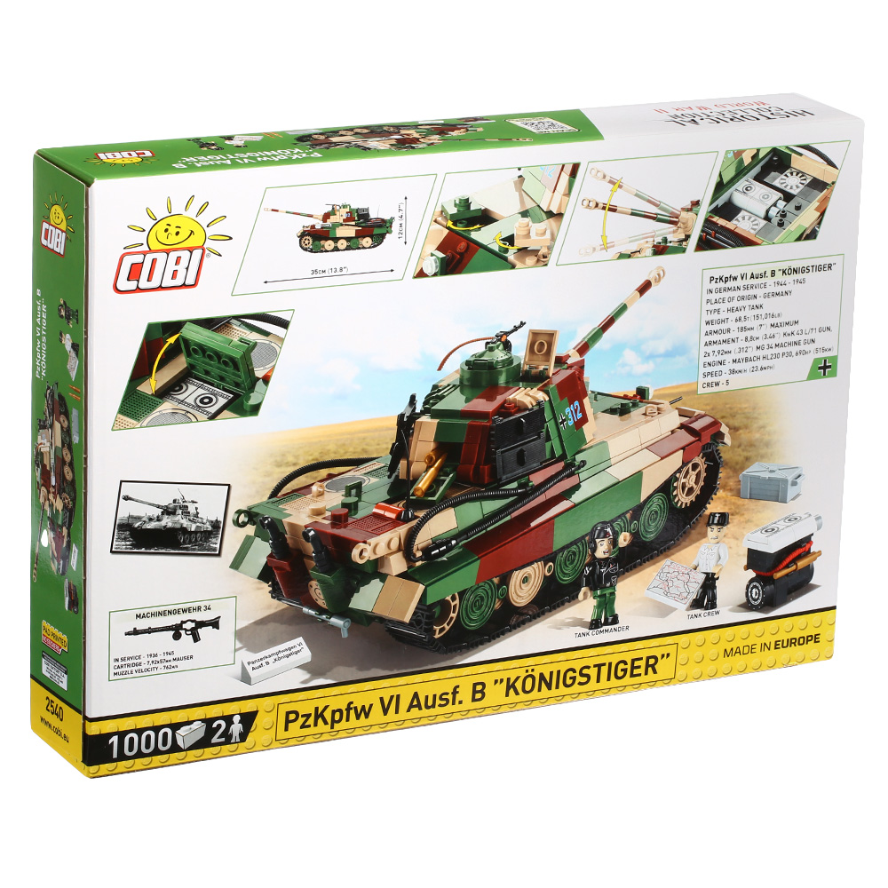 Cobi Historical Collection Bausatz Panzer PzKpfw VI  Knigstiger Ausf. B 1000 Teile 2540 Bild 2