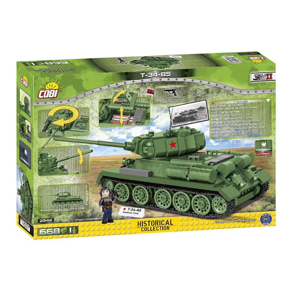 Cobi Historical Collection Bausatz Panzer T 34-85 668 Teile 2542 Bild 2