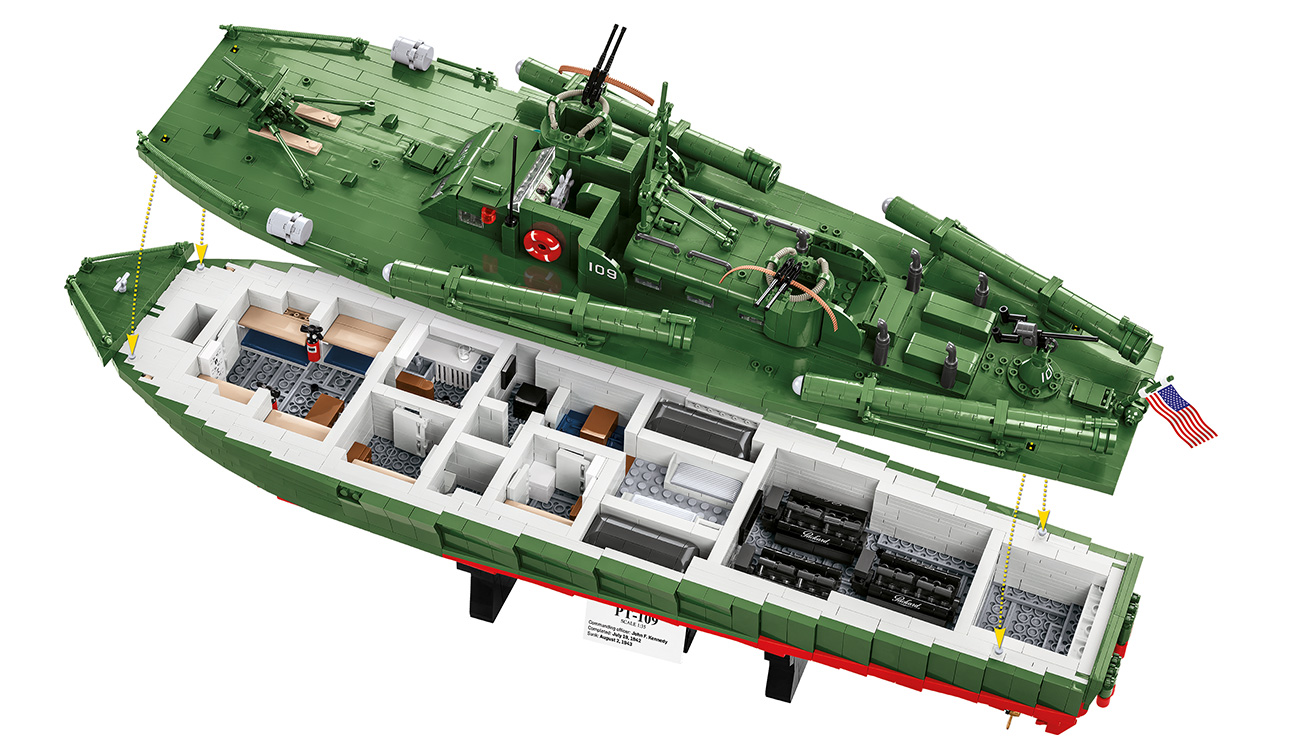 Cobi Historical Collection Bausatz Patrol Torpedo Boat PT-109 mit Inneneinrichtung 3726 Teile 4825 Bild 1