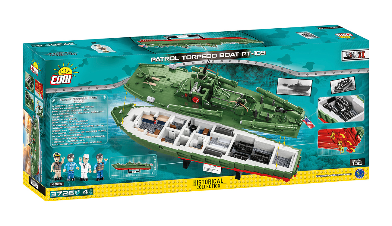 Cobi Historical Collection Bausatz Patrol Torpedo Boat PT-109 mit Inneneinrichtung 3726 Teile 4825 Bild 1