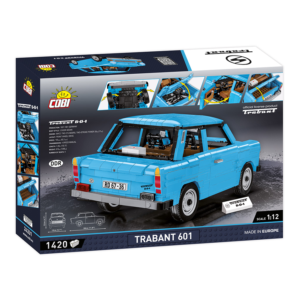 Cobi Youngtimer Collection Bausatz 1:12 Trabant 601 blau 1420 Teile 24331 Bild 3