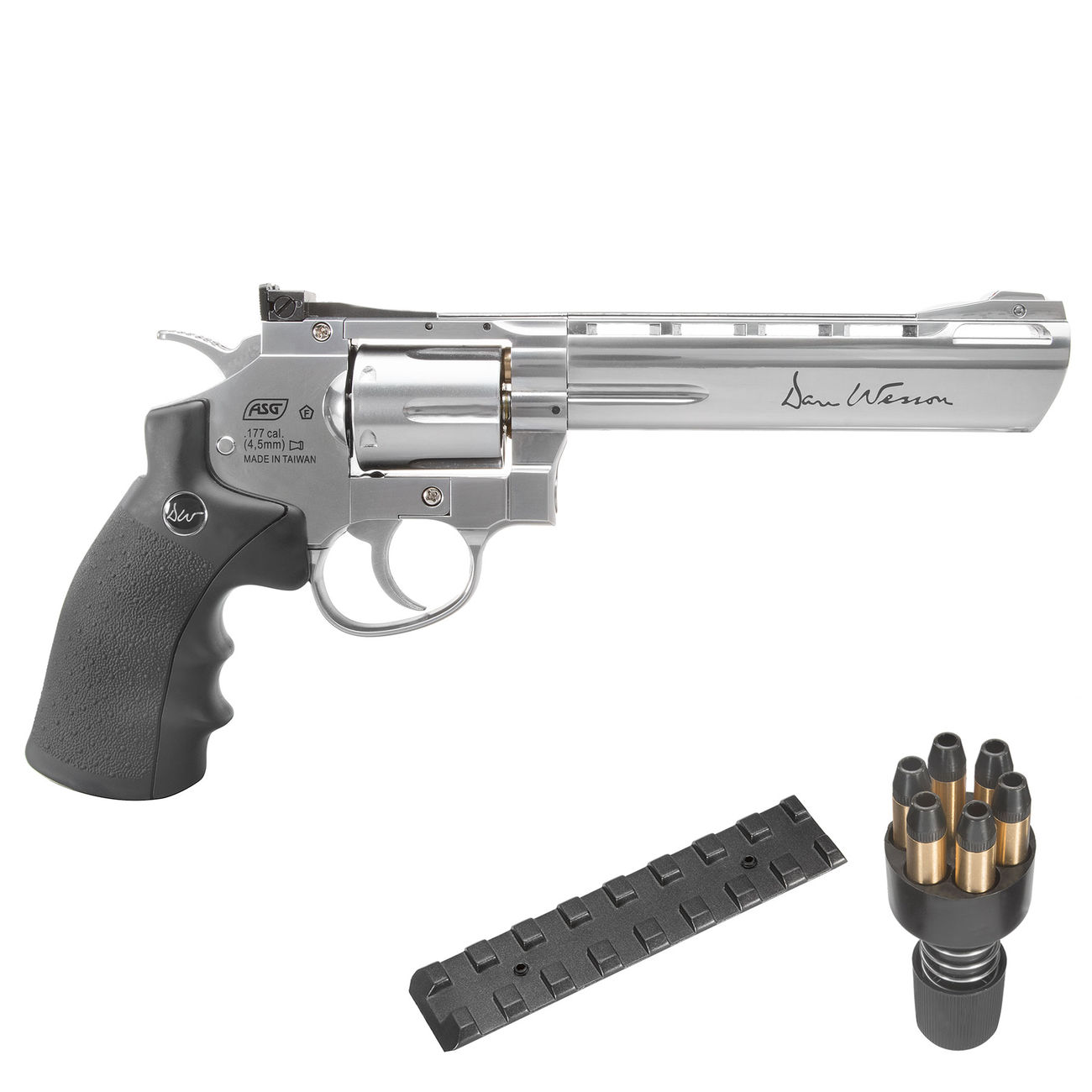 ASG Dan Wesson 6 Zoll 4,5mm Diabolo CO2 Revolver chrom gezogener Lauf Bild 1