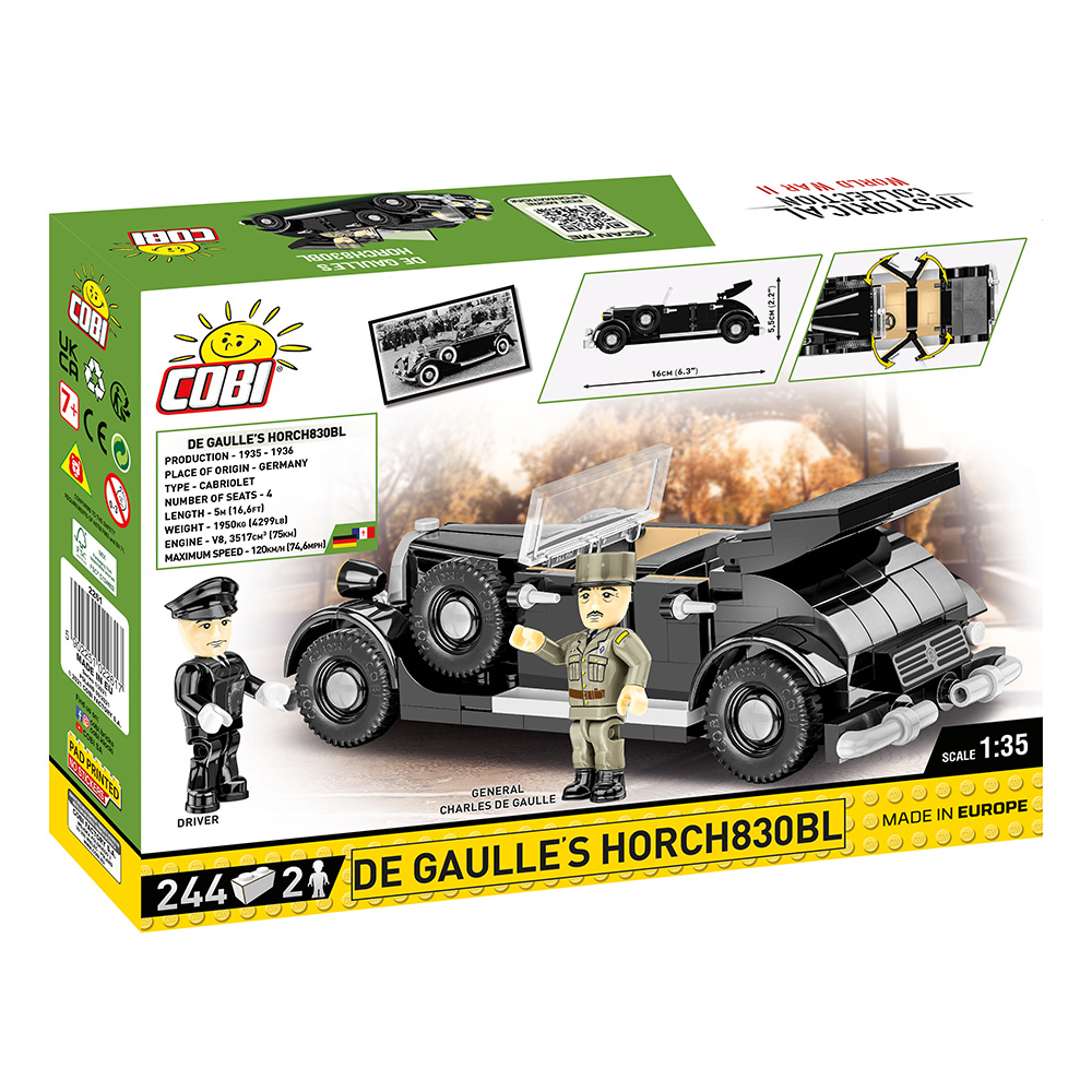 Cobi Historical Collection Bausatz 1936 Horch 830 BL Charles De Gaulle Version 244 Teile 2261 Bild 2