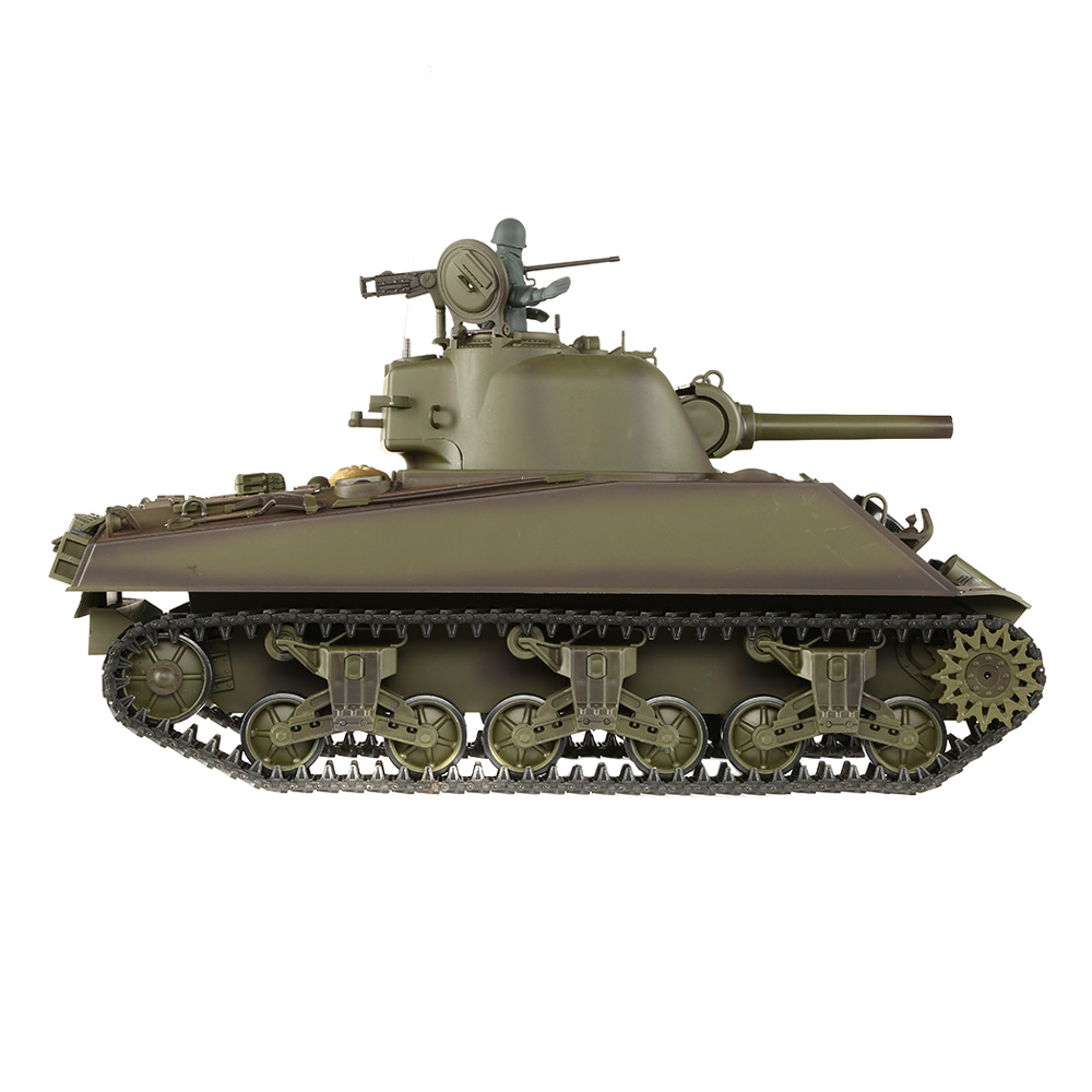 Heng-Long RC Panzer Sherman M4A3, grün 1:16 schussfähig, Infrarot-Gefechtssystem, Rauch & Sound, RTR Bild 1