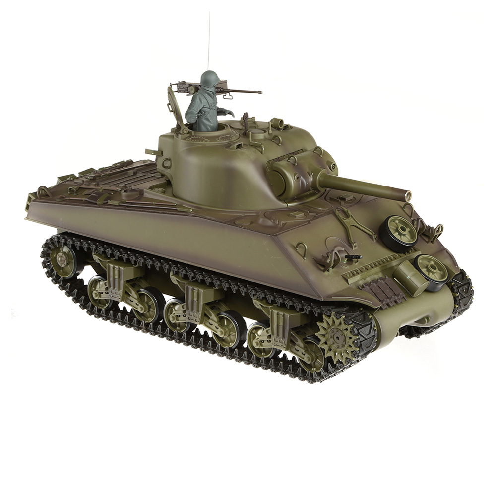 Heng-Long RC Panzer Sherman M4A3, grün 1:16 schussfähig, Infrarot-Gefechtssystem, Rauch & Sound, RTR Bild 8