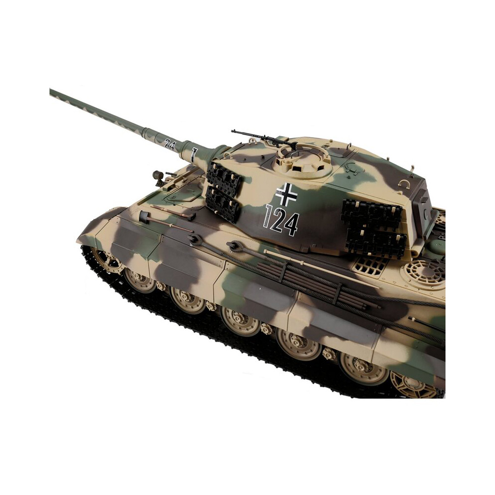 Heng-Long RC Panzer Knigstiger Henschelturm, tarn 1:16 schussfhig, Infrarot-Gefechtssystem, Rauch & Sound, Metallgetriebe, Bild 1