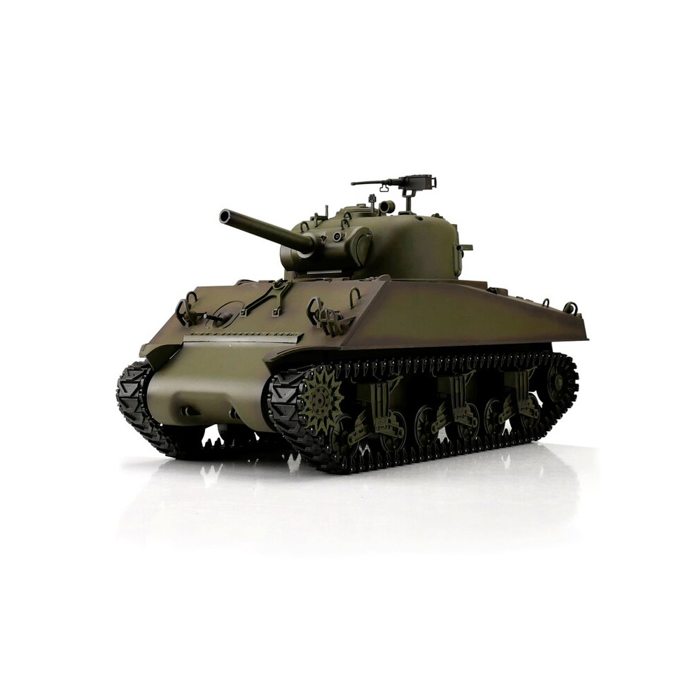 Heng-Long RC Panzer M4A3 Sherman, grn 1:16 schussfhig, Infrarot-Gefechtssystem, Rauch & Sound, Metallgetriebe, Metallkette