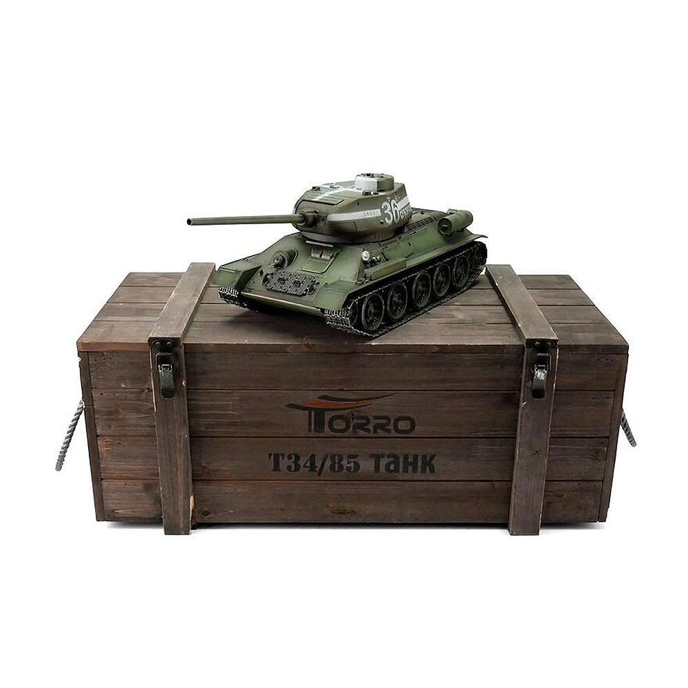 Torro RC Panzer T34/85 grn Profi-Edition 1:16 schussfhig, Rauch & Sound, Metallgetriebe und Metallketten, RTR