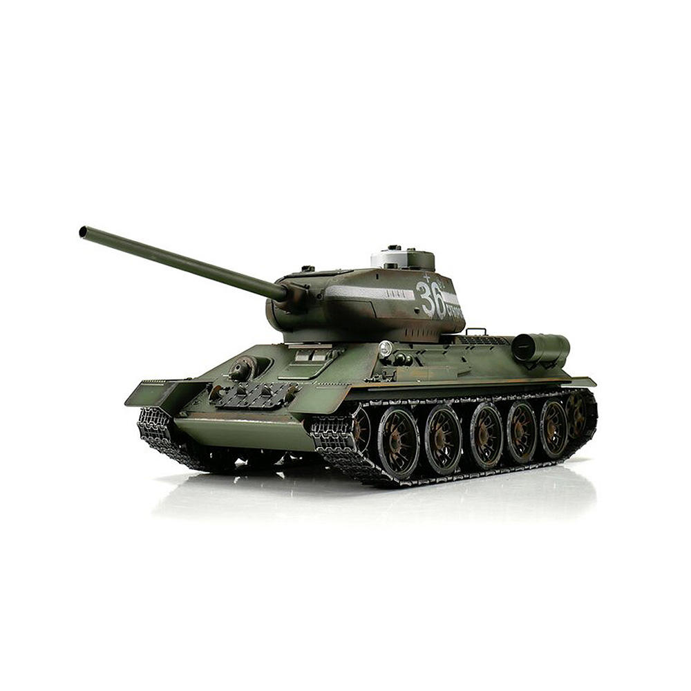 Torro RC Panzer T34/85 grün Profi-Edition 1:16 schussfähig, Rauch & Sound, Metallgetriebe und Metallketten, RTR Bild 1