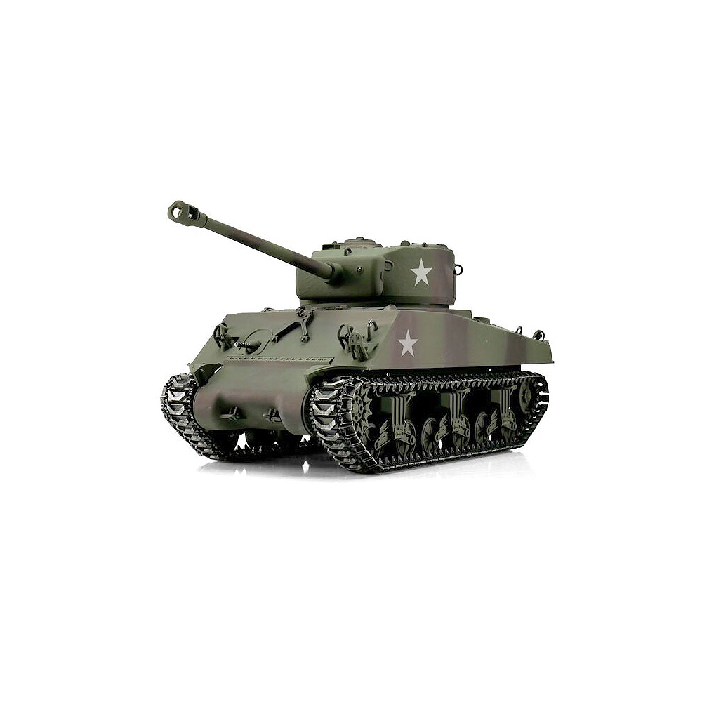 Torro RC Panzer M4A3 Sherman 76mm, grn Profi-Edition 1:16 schussfhig, Rauch & Sound, Metallgetriebe und Metallketten, RTR Bild 1