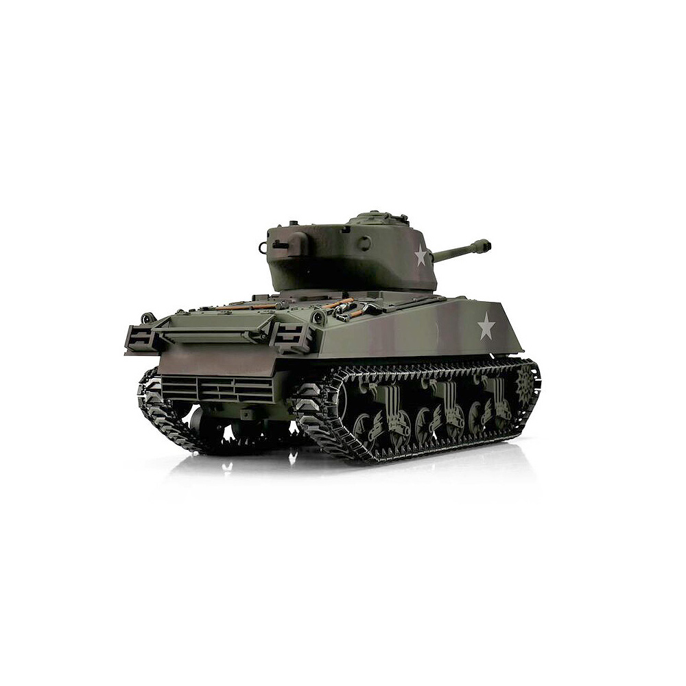 Torro RC Panzer M4A3 Sherman 76mm, grn Profi-Edition 1:16 schussfhig, Rauch & Sound, Metallgetriebe und Metallketten, RTR Bild 2