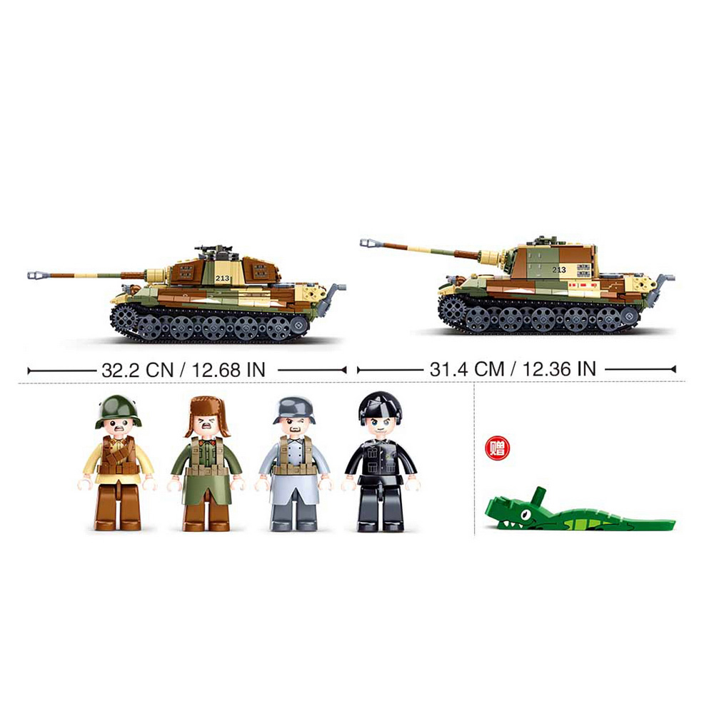 Sluban Bauset WWII Battle of Budapest German Heavy Tank 2 in 1 930 Teile M38-B0980 Bild 1