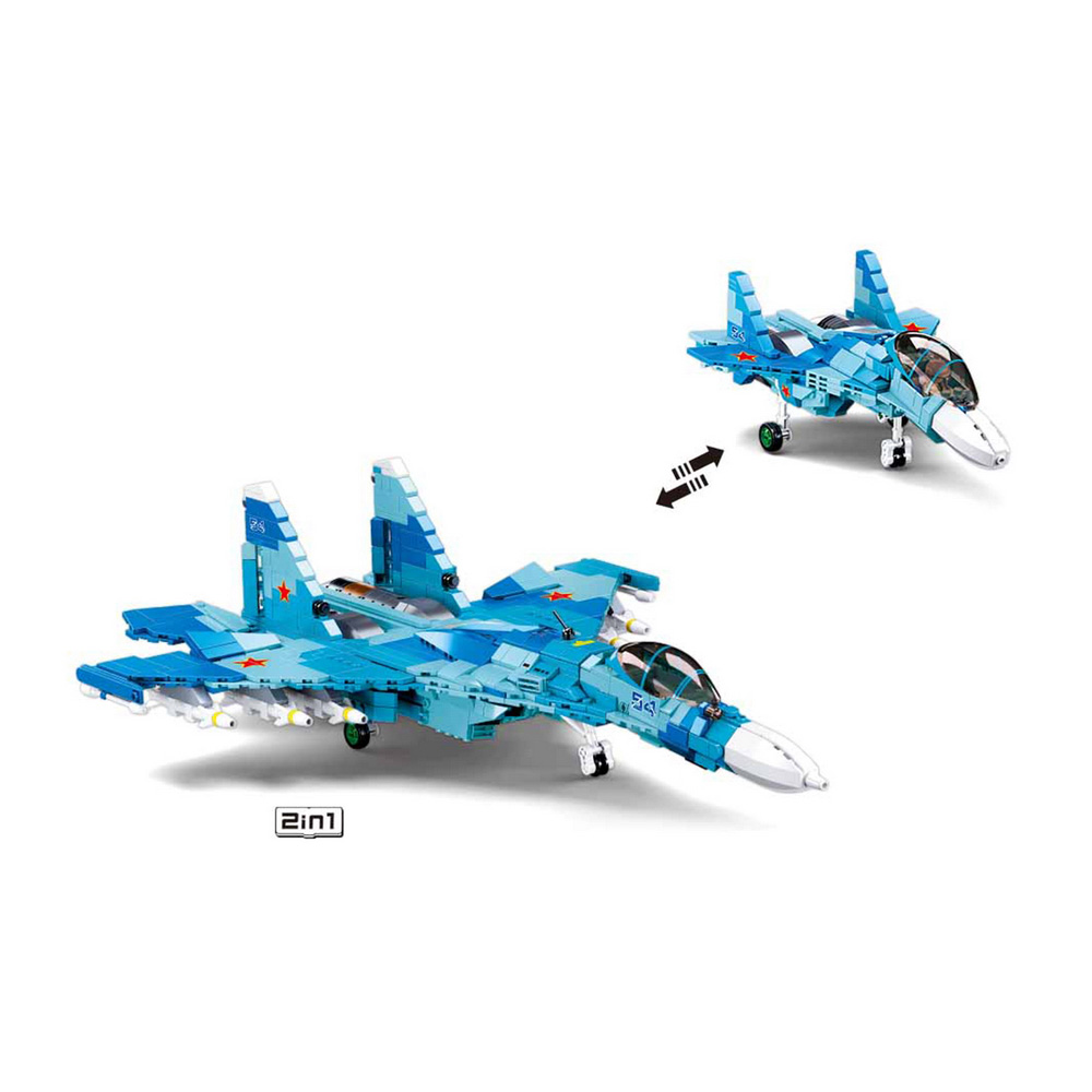 Sluban Bauset Sowjet Jet 2 in 1 blau 1040 Teile M38-B0985 Bild 1