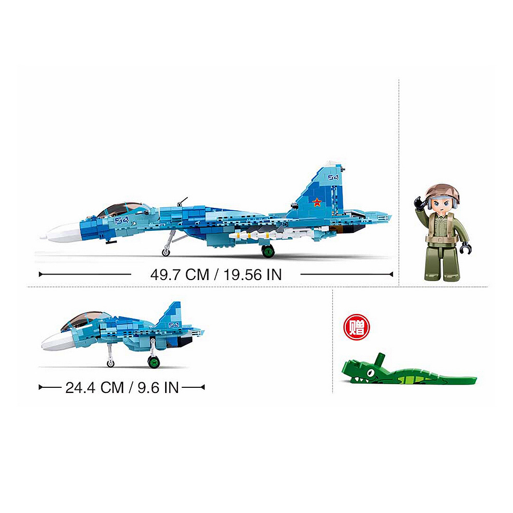 Sluban Bauset Sowjet Jet 2 in 1 blau 1040 Teile M38-B0985 Bild 1