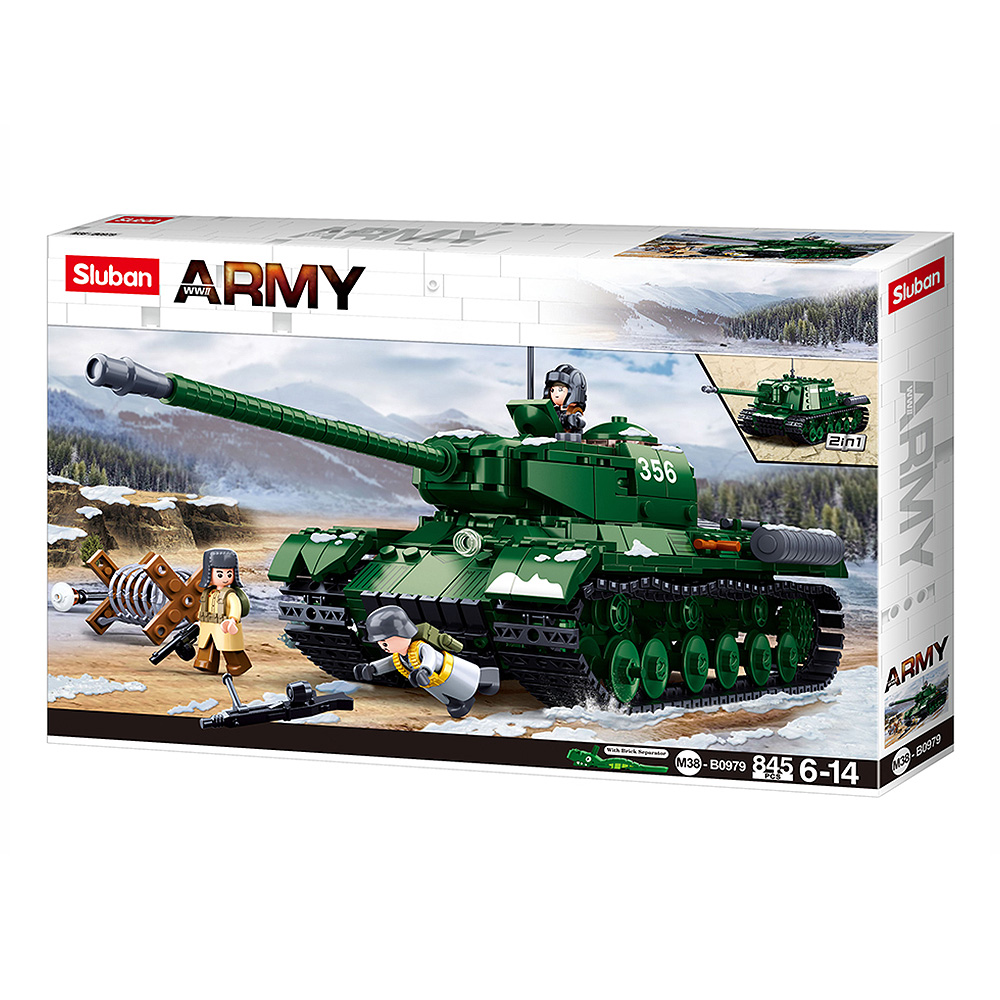 Sluban Bauset WWII Battle of Budapest Sowjet Heavy Tank 2 in 1 845 Teile M38-B0979 Bild 1