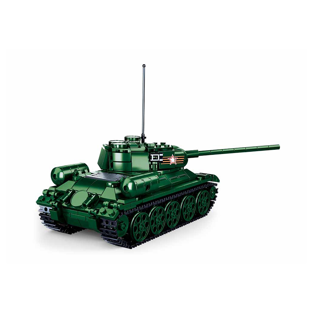 Sluban Bauset WWII T34-85 Kampfpanzer 497 Teile M38-B0982 Bild 1