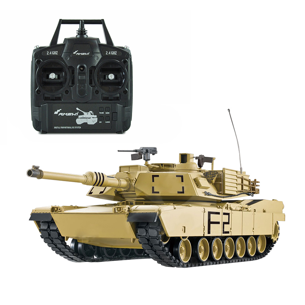 Amewi Rc Panzer U.S. M1A2 Abrams sand, 1:16, Advanced Line RTR, schussfähig, Infrarotsystem, Rauch & Sound