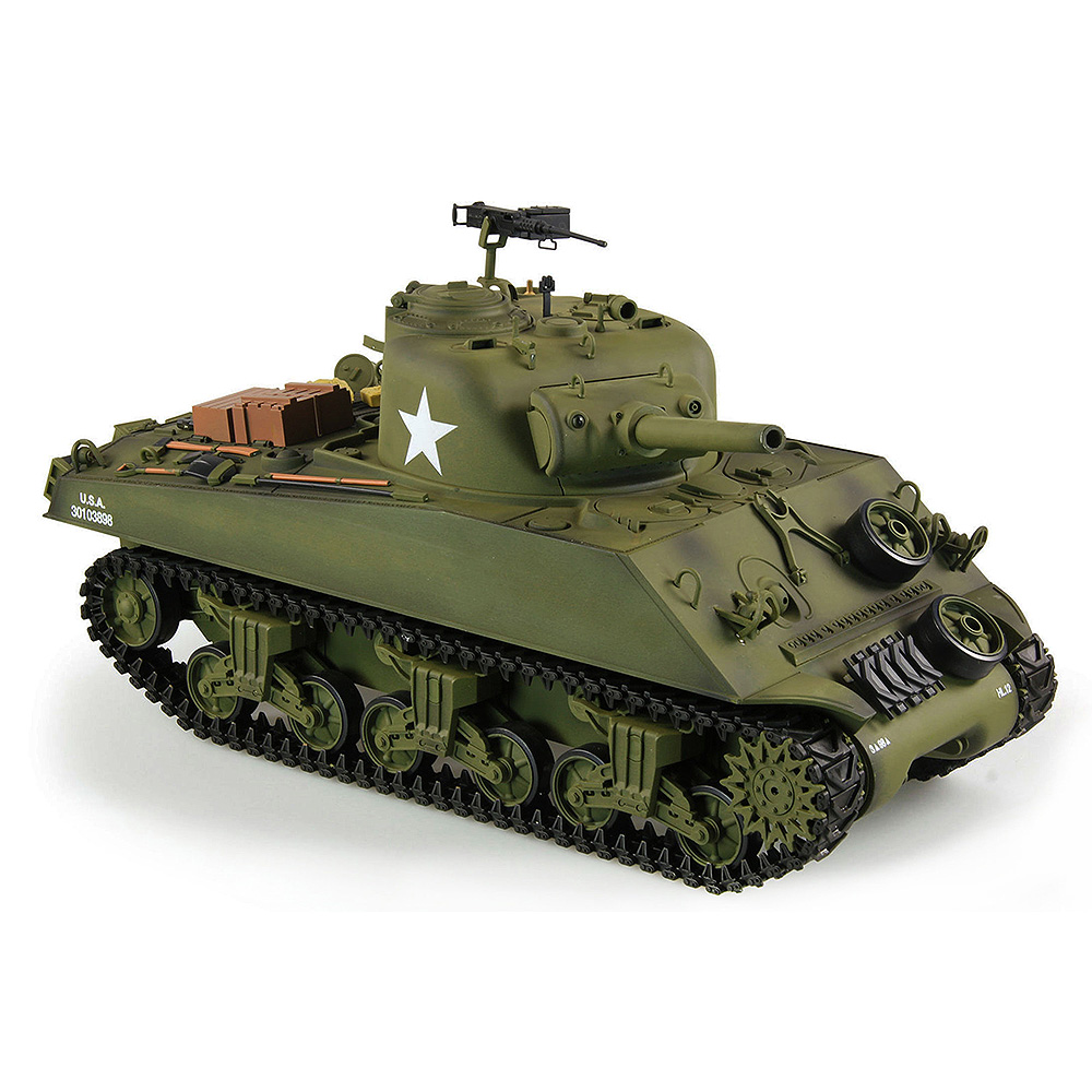 Amewi Rc Panzer U.S. M4A3 Sherman oliv, 1:16, Advanced Line RTR, schussfähig, Infrarotsystem, Rauch & Sound Bild 3