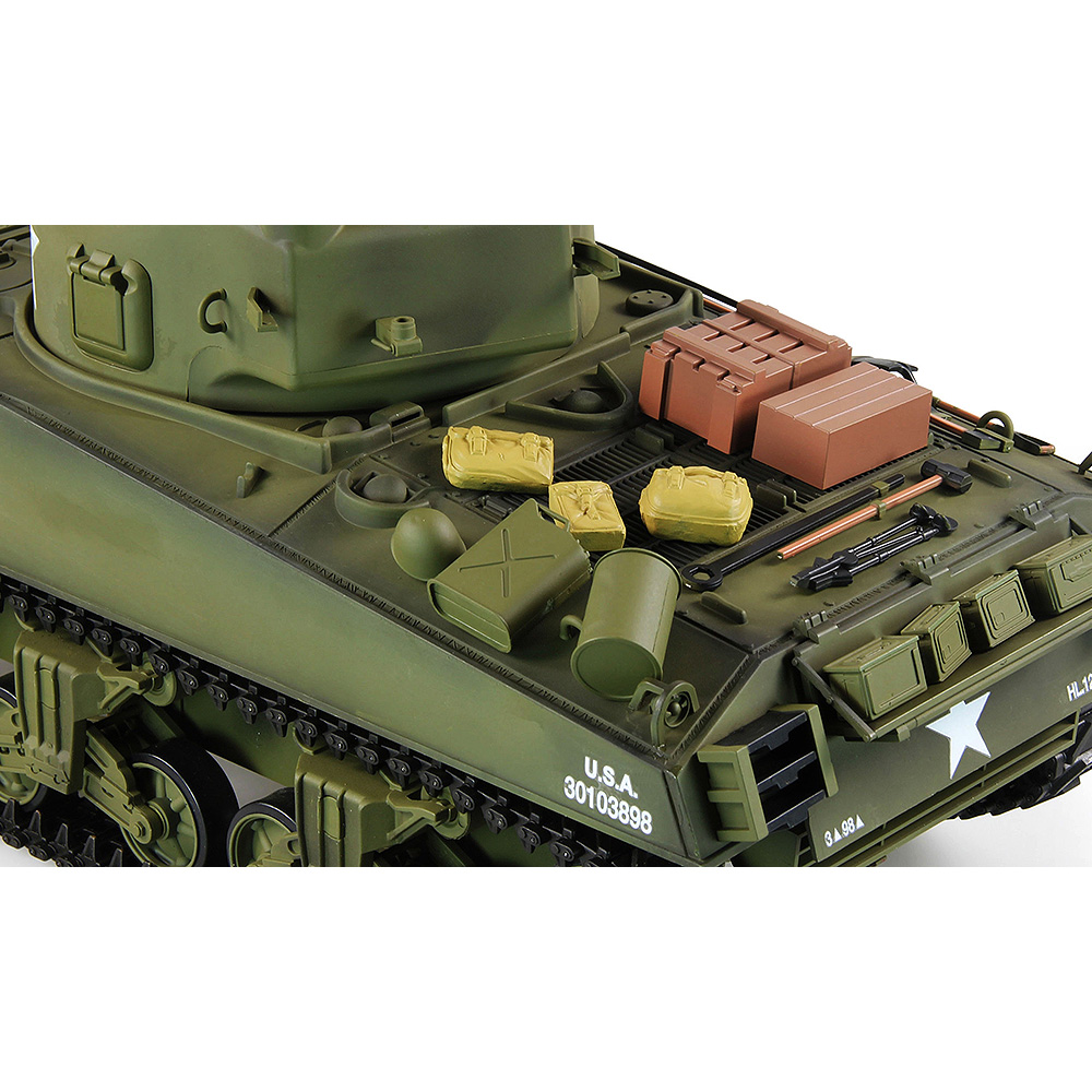 Amewi Rc Panzer U.S. M4A3 Sherman oliv, 1:16, Advanced Line RTR, schussfhig, Infrarotsystem, Rauch & Sound Bild 4