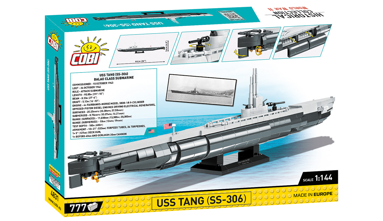 Cobi Historical Collection Bausatz U-Boot USS Tang - SS-306 777 Teile 4831 Bild 1