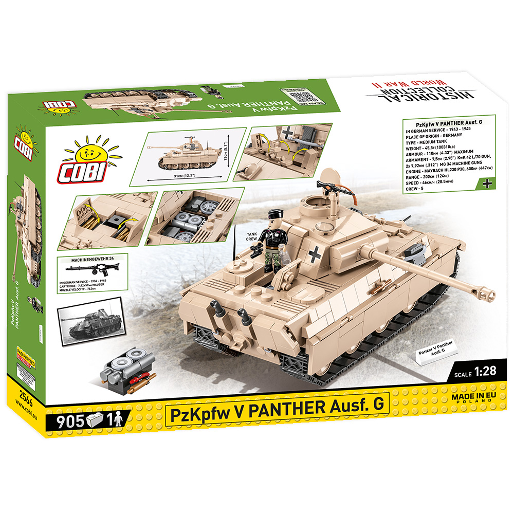 Cobi Historical Collection Bausatz Panzer PzKpfw V Panther Ausf. G 905 Teile 2566 Bild 4