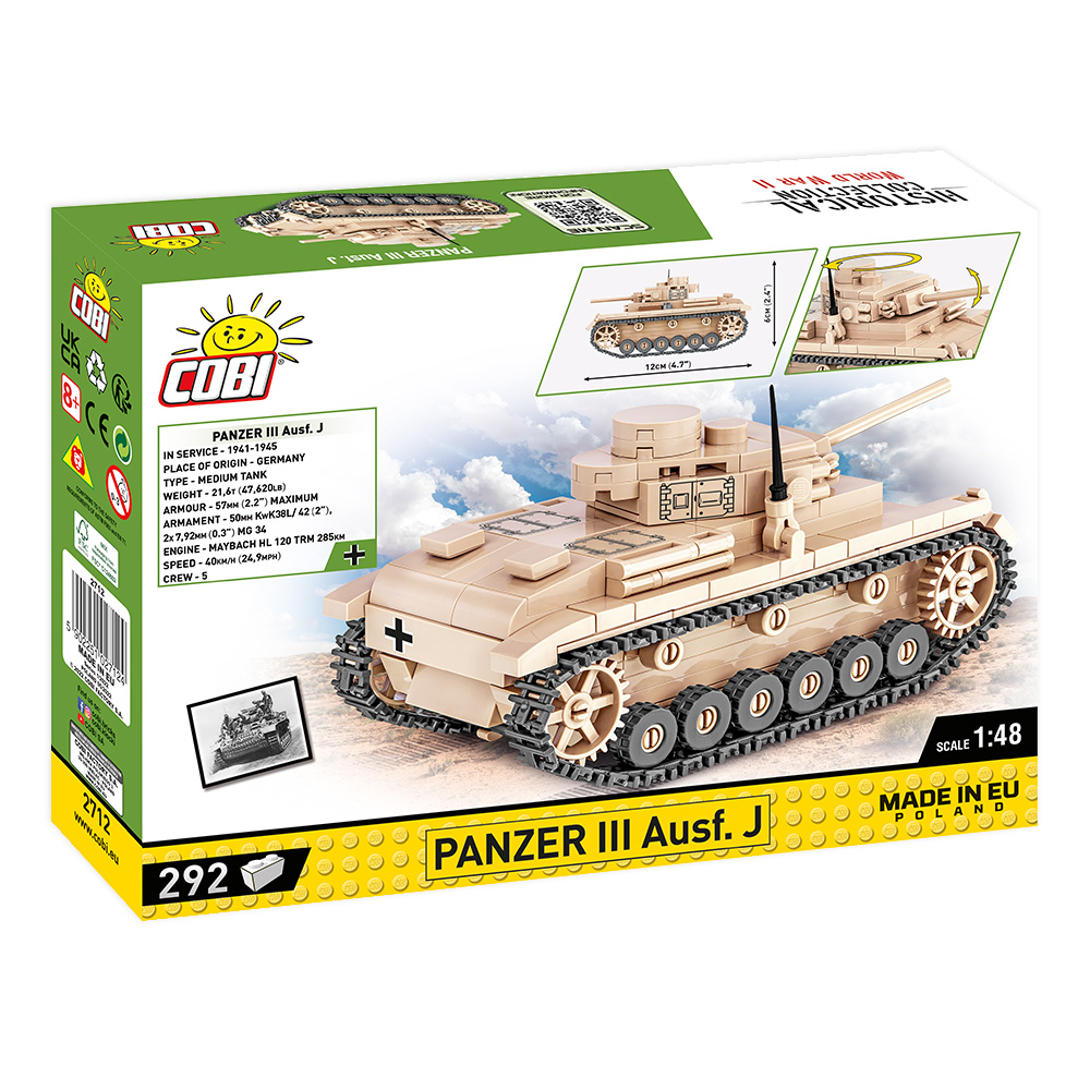 Cobi Historical Collection Bausatz Panzer III Ausf. J 1:48 292 Teile 2712 Bild 1