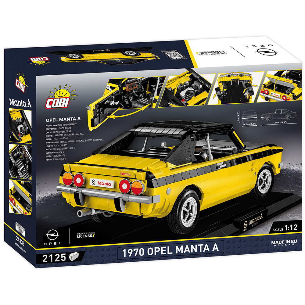 Cobi Youngtimer Collection Bausatz 1:12 Opel Manta A 1970 gelb / schwarz - Executive Edition 2125 Teile 24338 Bild 1