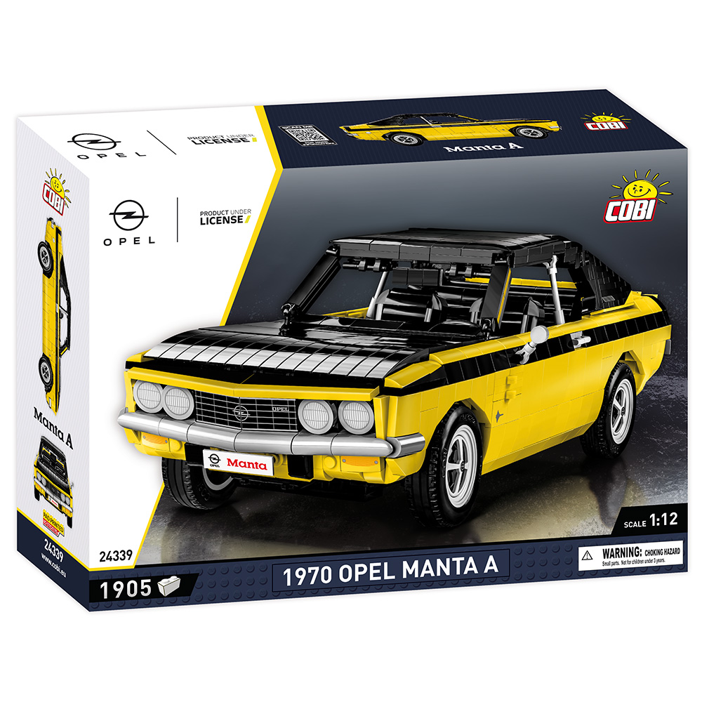 Cobi Youngtimer Collection Bausatz 1:12 Opel Manta A 1970 gelb / schwarz 1905 Teile 24339 Bild 3
