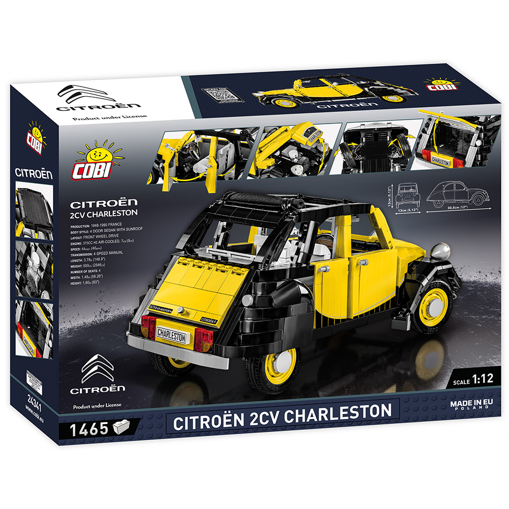 Cobi Youngtimer Collection Bausatz 1:12 Citroen 2CV Charleston gelb / schwarz 1465 Teile 24341 Bild 4