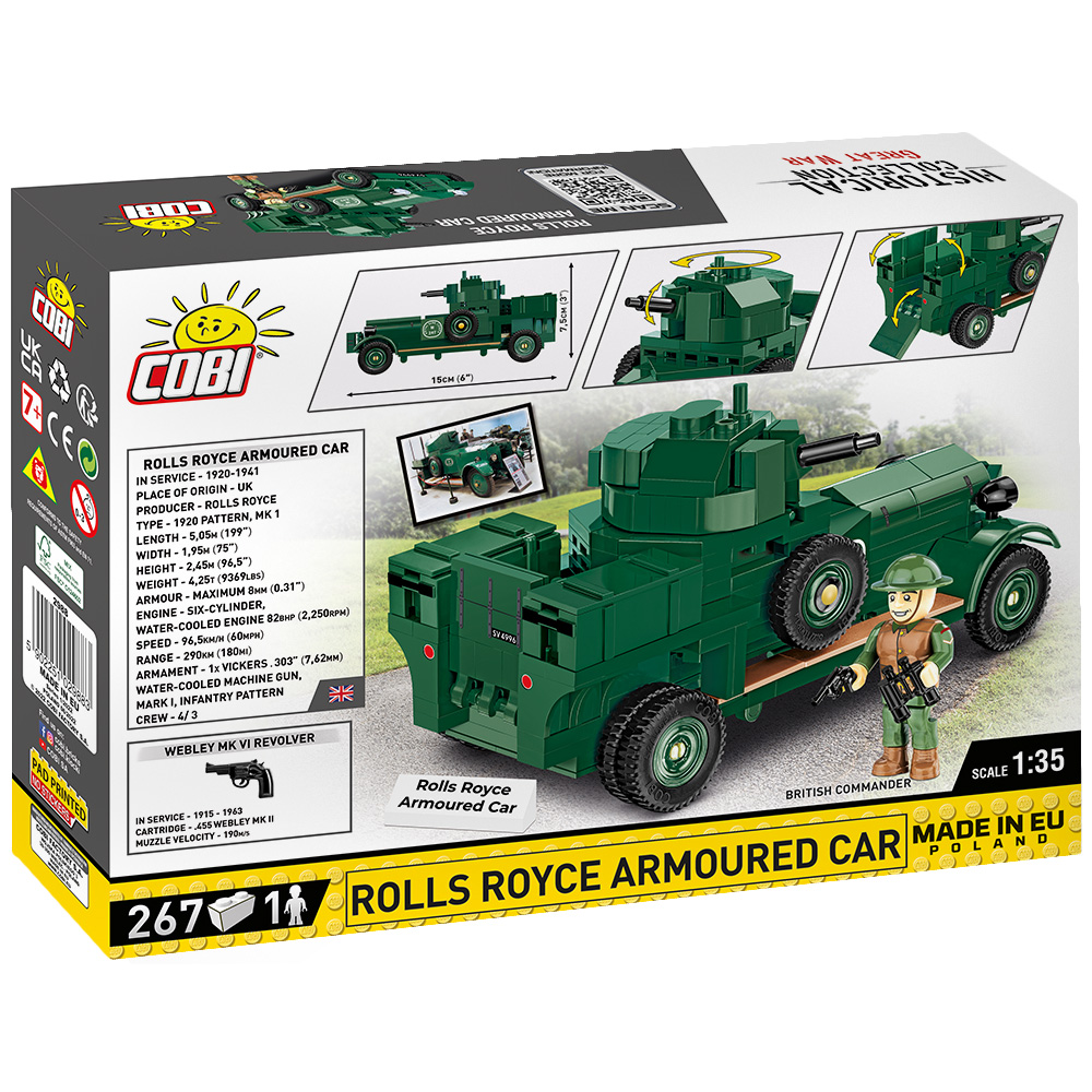 Cobi Historical Collection Bausatz Panzerwagen Rolls Royce Armoured Car 1920 Pattern Mk I 267 Teile 2988 Bild 2