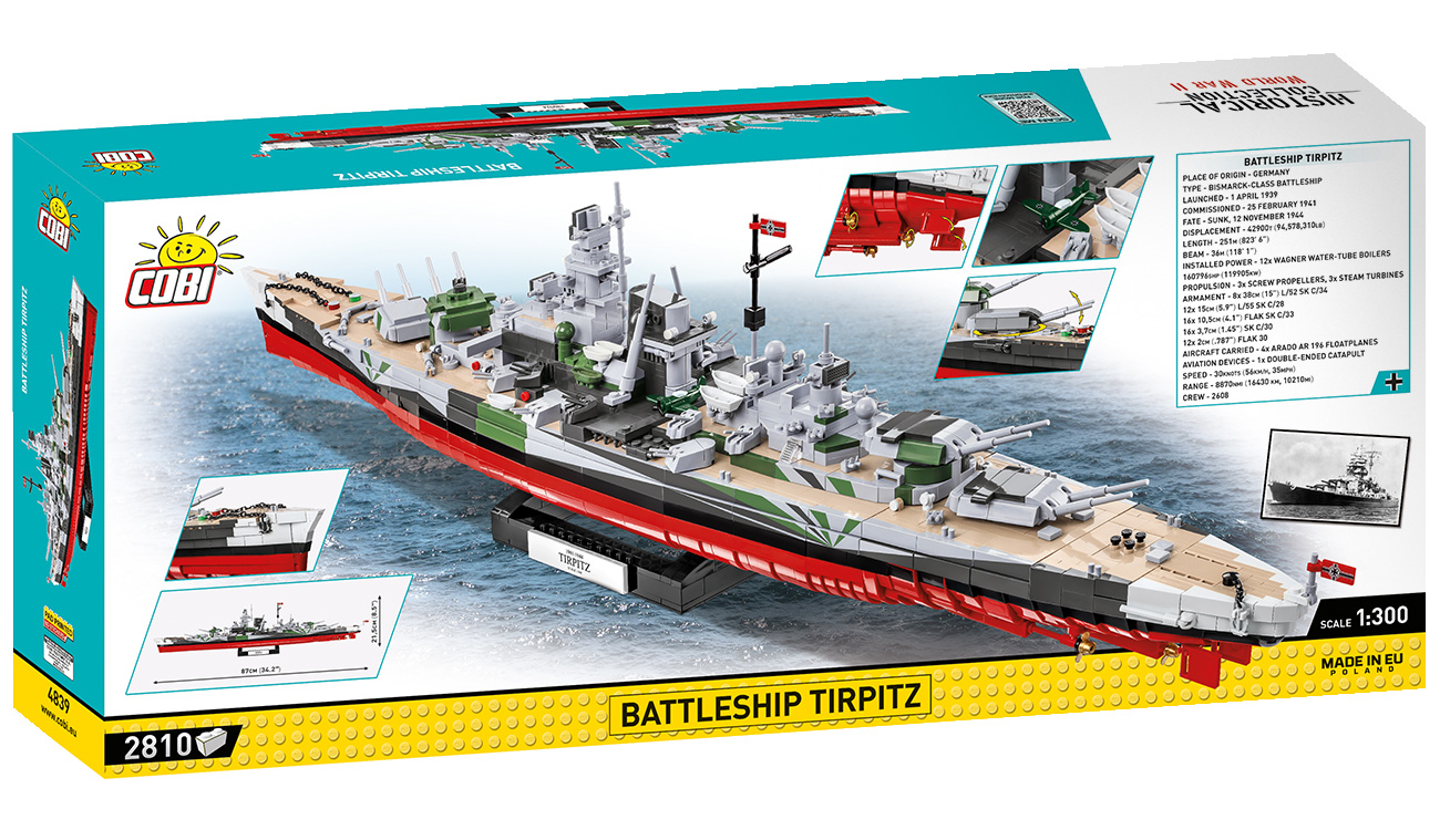 Cobi Historical Collection Bausatz Schlachtschiff Tirpitz 2810 Teile 4839 Bild 5