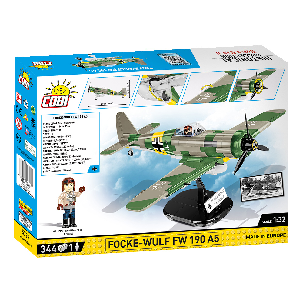 Cobi Historical Collection Bausatz Flugzeug Focke-Wulf FW 190 A5 344 Teile 5722 Bild 2