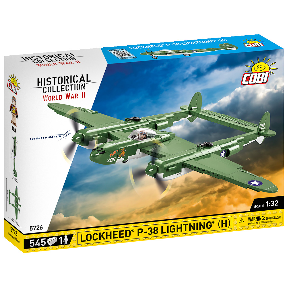 Cobi Historical Collection Bausatz Flugzeug Lockheed P-38H Lightning 545 Teile 5726 Bild 2