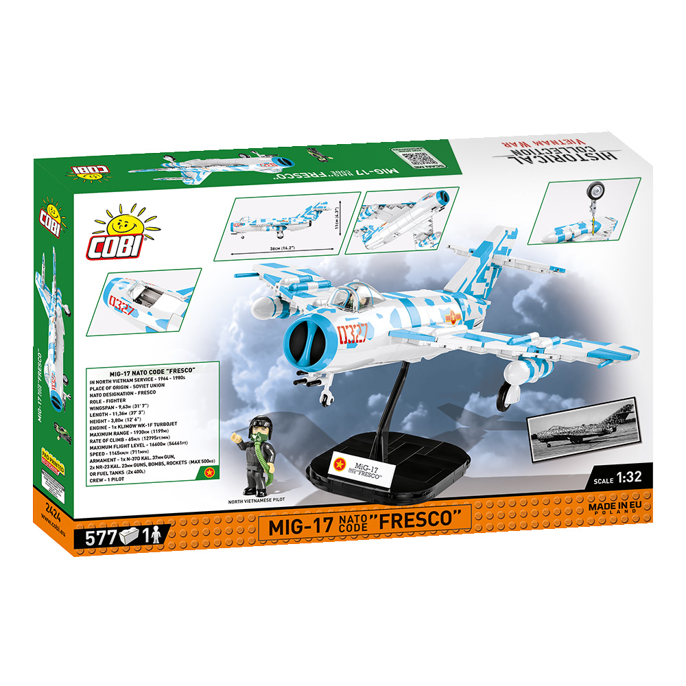 Cobi Historical Collection Bausatz Flugzeug MiG-17 Nato Code Fresco 577 Teile 2424 Bild 4