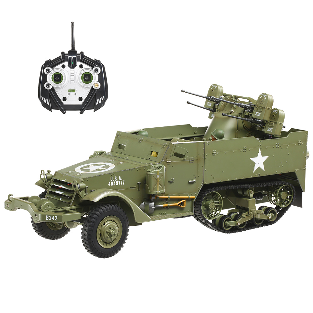 Torro RC M16 Halbkettenfahrzeug 1:16 RTR 2,4 Ghz mit Vierlingsflak oliv