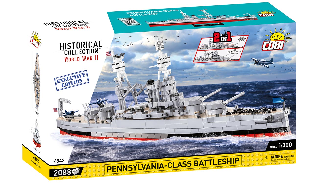 Cobi Historical Collection Bausatz Schlachtschiff USS Pennsylvania / USS Arizona 2in1 Executive Edition 2088 Teile 4842 Bild 3