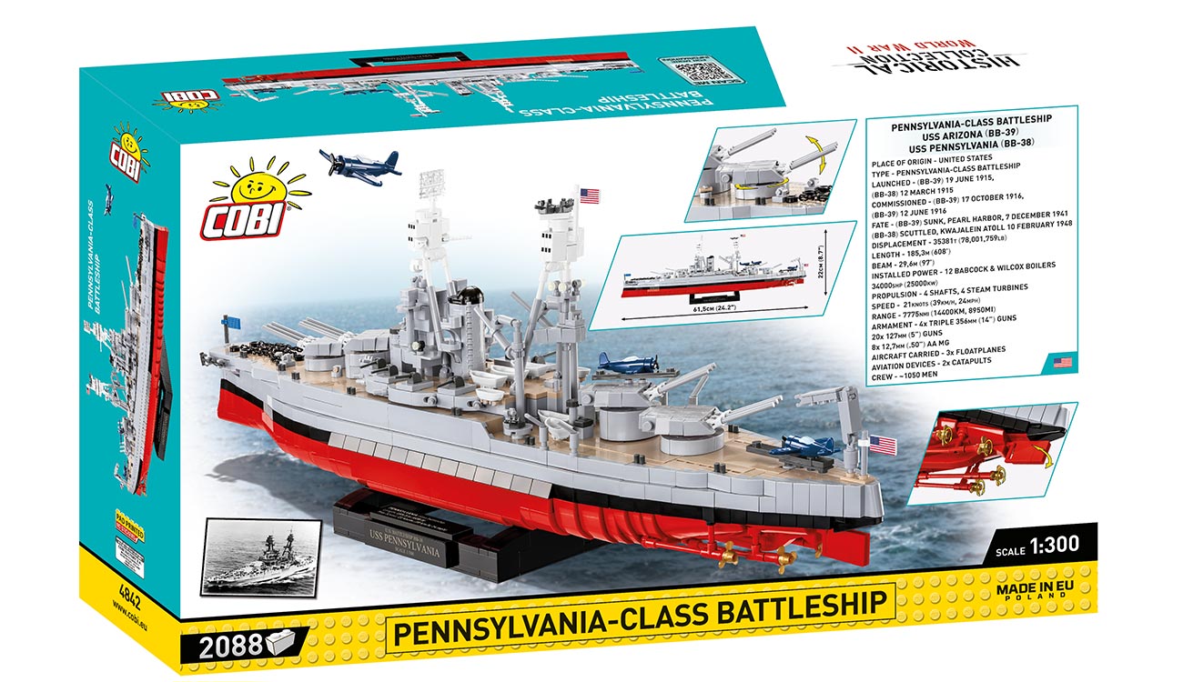 Cobi Historical Collection Bausatz Schlachtschiff USS Pennsylvania / USS Arizona 2in1 Executive Edition 2088 Teile 4842 Bild 5