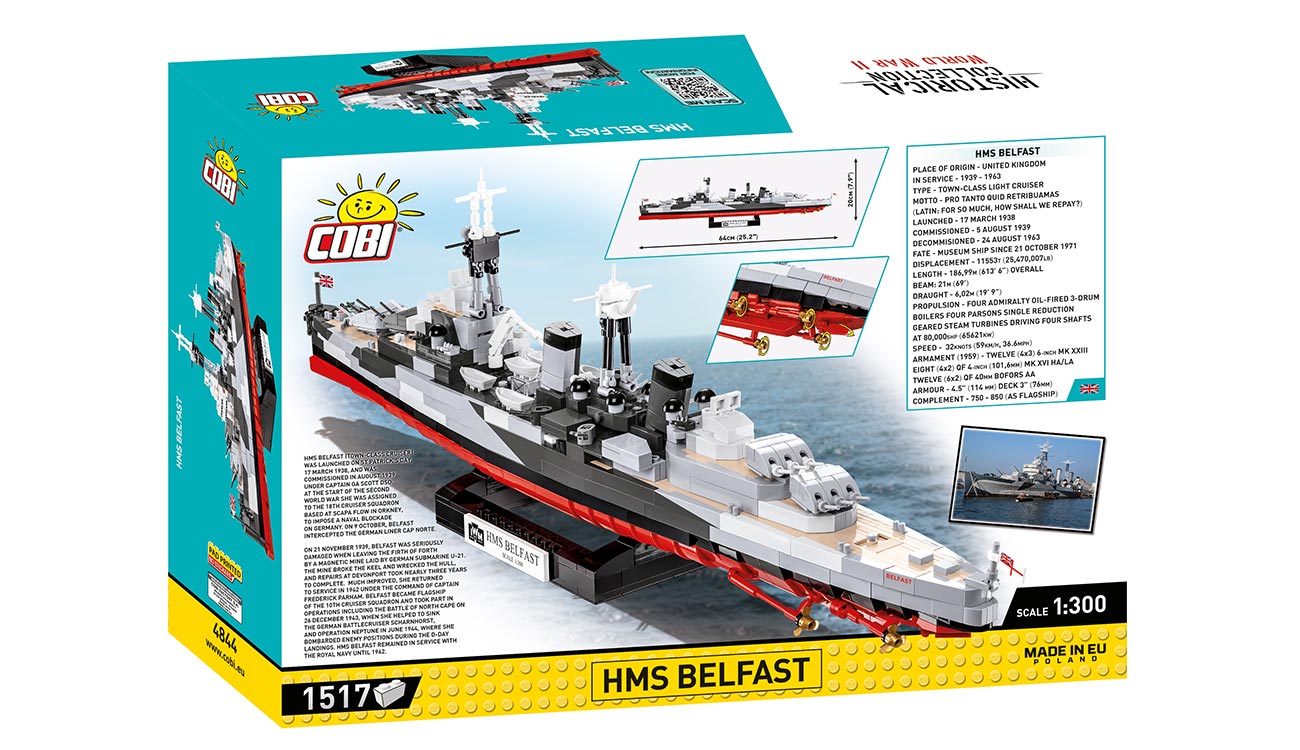 Cobi Historical Collection Bausatz Kreutzer HMS Belfast 1517 Teile 4844 Bild 4