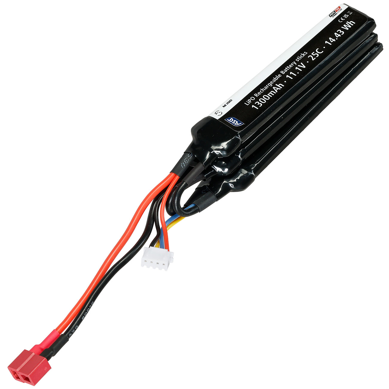 ASG LiPo Akku 11,1V 1300mAh 25C Small Tri-Panel Type mit T-Stecker Anschluss Bild 1