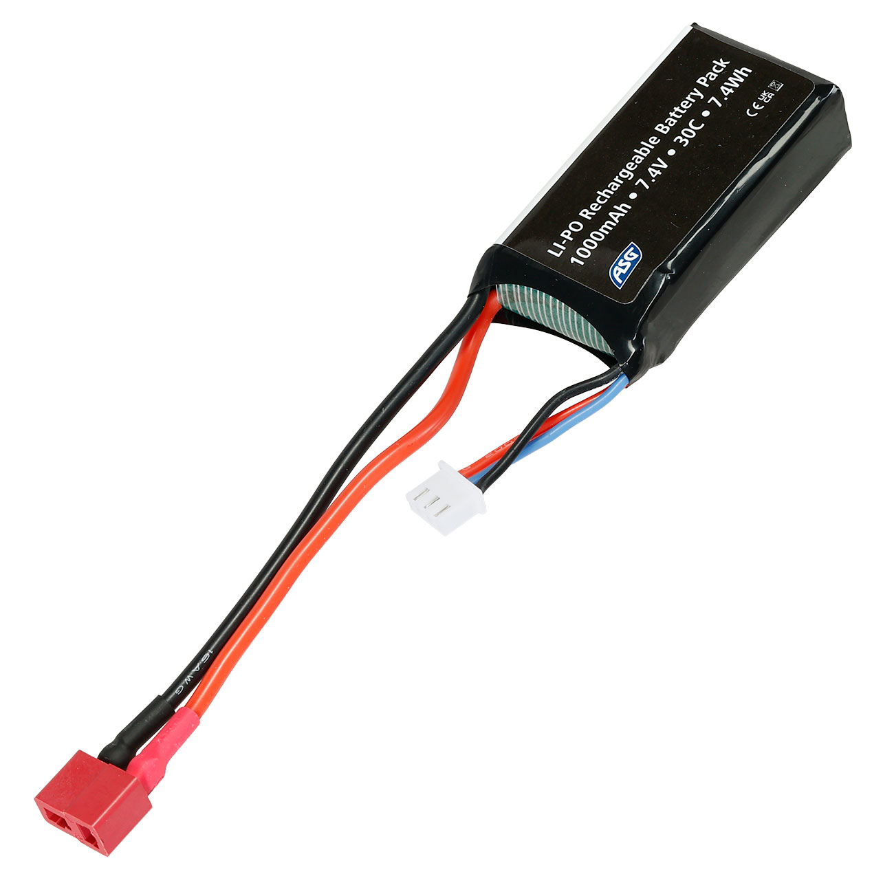 ASG LiPo Akku 7,4V 1000mAh 30C AN/PEQ-15 Type mit T-Stecker Anschluss