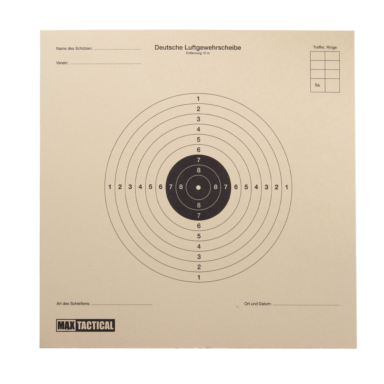 Max Tactical Spezialkarton Zielscheiben für Luftdruckwaffen 14 x 14 cm 100 Stück Bild 1