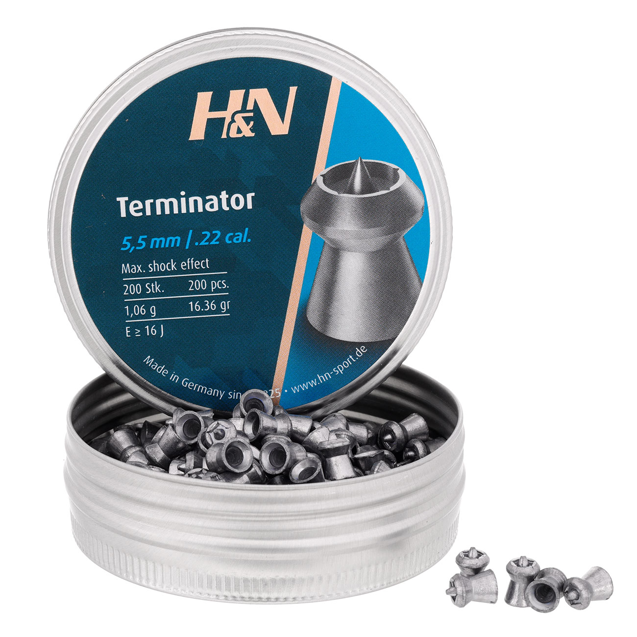 H&N Flachkopf-Diabolos Terminator Kegelspitze 5,5mm 200 Stck