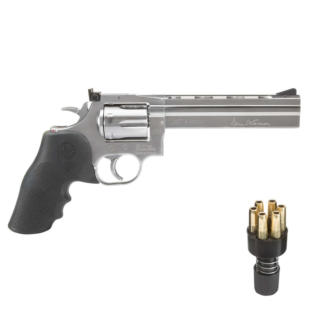 ASG Dan Wesson 715 CO2 Revolver 6 Zoll Kal. 4,5mm BB vernickelt Bild 1