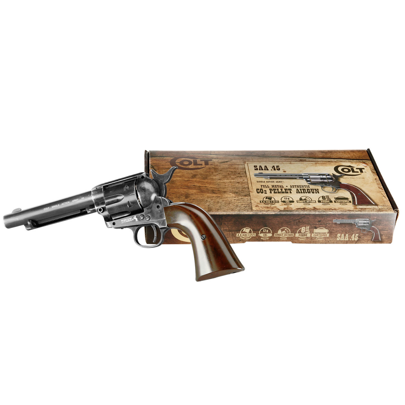 Colt Single Action Army 45 antik CO2 Revolver Kal. 4,5mm Diabolo gezogener Lauf Bild 1